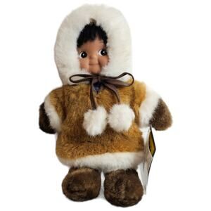 Kipmik Northern Neighbors Eskimo Doll Boy named Kawvich 10" Tall Faux Fur